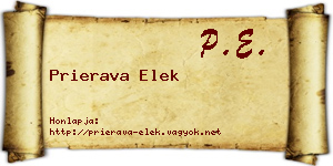 Prierava Elek névjegykártya